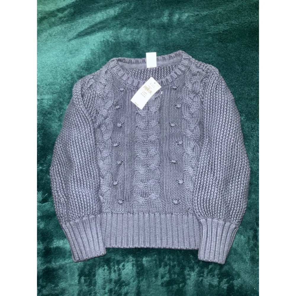 Baby Gap 5 Years Toddler Girl Blue Cable Knit Sweater Pullover crew neck